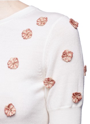 Detail View - Click To Enlarge - ALICE & OLIVIA - 'Judy' floral embroidery wool sweater