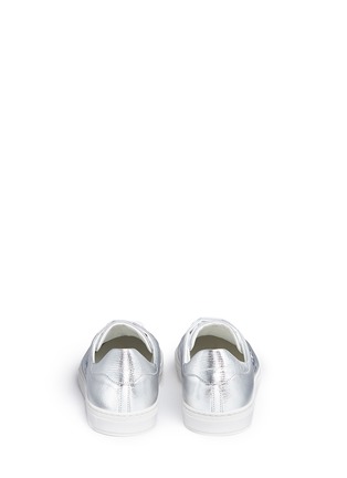 Back View - Click To Enlarge - ANYA HINDMARCH - 'Space Invaders' embossed metallic leather sneakers