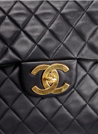  - VINTAGE CHANEL - Quilted lambskin leather maxi flap bag