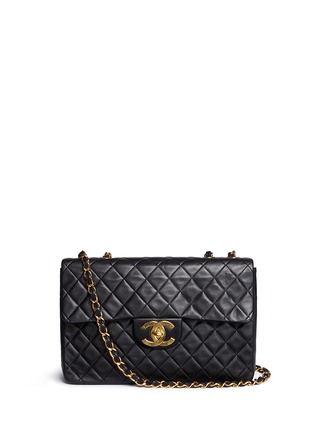 Main View - Click To Enlarge - VINTAGE CHANEL - Quilted lambskin leather maxi flap bag