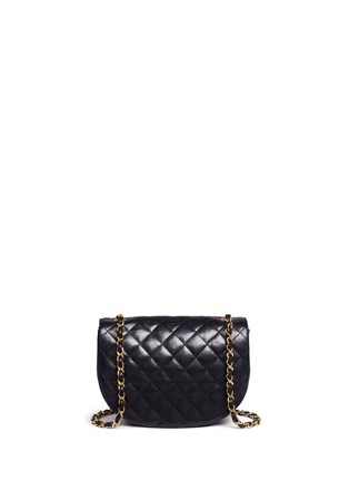 Detail View - Click To Enlarge - VINTAGE CHANEL - Quilted leather half moon flap bag