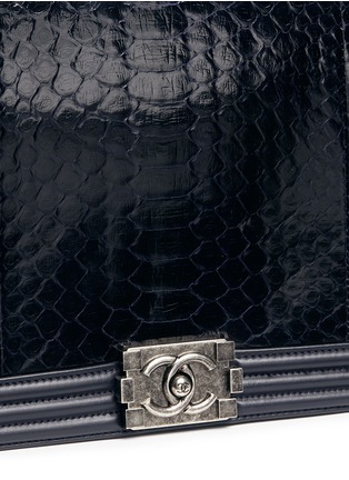 Detail View - Click To Enlarge - VINTAGE CHANEL - Boy' python leather shoulder bag