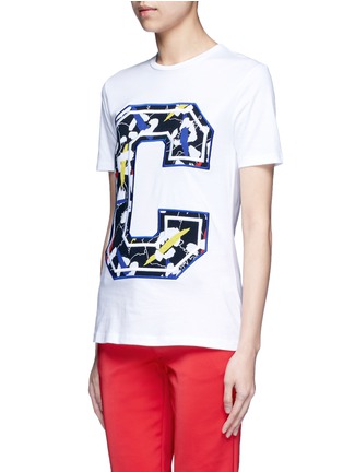 Front View - Click To Enlarge - ÊTRE CÉCILE - 'Big C' abstract leopard print embroidery T-shirt