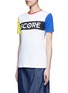 Front View - Click To Enlarge - ÊTRE CÉCILE - 'Score' colourblock sleeve cotton jersey T-shirt