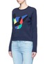 Front View - Click To Enlarge - ÊTRE CÉCILE - 'Olympic Dog' collage intarsia sweater