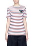 Main View - Click To Enlarge - ÊTRE CÉCILE - 'Olympic Dog' collage badge Breton stripe T-shirt