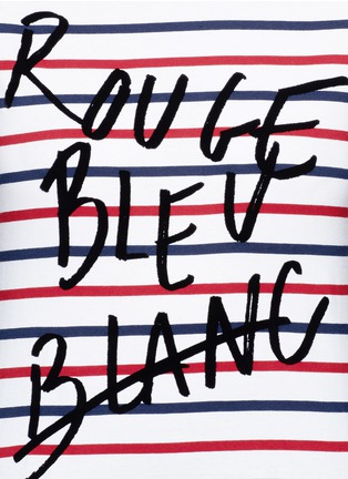 Detail View - Click To Enlarge - ÊTRE CÉCILE - 'Rouge Bleu Blanc' flocked slogan Breton Stripe T-shirt