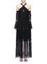 Main View - Click To Enlarge - 72723 - Eyelash lace panel chiffon dress