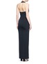 Back View - Click To Enlarge - 72723 - Bandage collar plunge keyhole lace trim gown