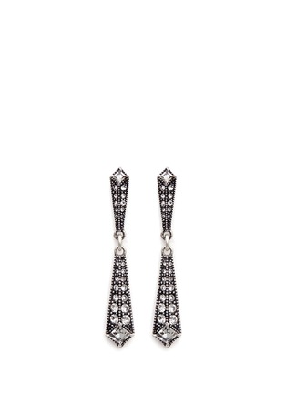 Main View - Click To Enlarge - LULU FROST - 'Brigitte' glass stone silver plated drop earrings