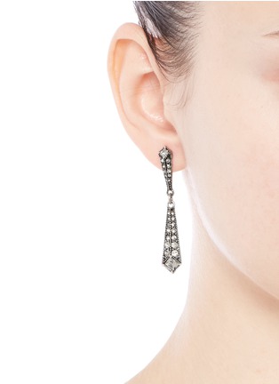 Figure View - Click To Enlarge - LULU FROST - 'Brigitte' glass stone silver plated drop earrings