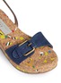 Detail View - Click To Enlarge - STELLA MCCARTNEY - 'Linda' paint splatter cork wedge denim kids sandals