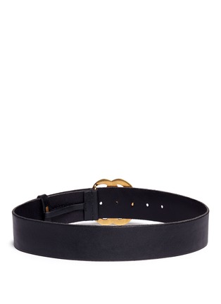 Back View - Click To Enlarge - GUCCI - GG logo buckle leather belt
