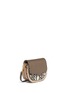 Front View - Click To Enlarge - REBECCA MINKOFF - 'Mini Suki' python embossed panel suede saddle bag