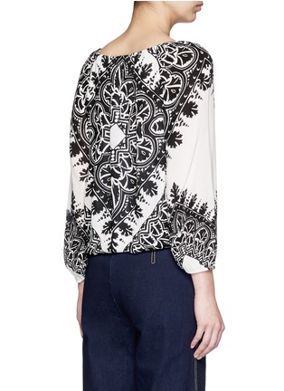 Back View - Click To Enlarge - ALICE & OLIVIA - 'Naya' tribal print ruched peasant blouse