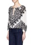 Front View - Click To Enlarge - ALICE & OLIVIA - 'Naya' tribal print ruched peasant blouse