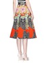 Back View - Click To Enlarge - ALICE & OLIVIA - 'Eartha' flare skirt in Retro Floral print