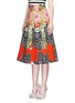 Front View - Click To Enlarge - ALICE & OLIVIA - 'Eartha' flare skirt in Retro Floral print