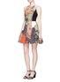 Figure View - Click To Enlarge - ALICE & OLIVIA - 'Adrianne' boat neck dress in Retro Floral print