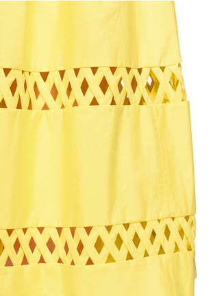 Detail View - Click To Enlarge - ALICE & OLIVIA - 'Morina' lattice trim poplin flare skirt