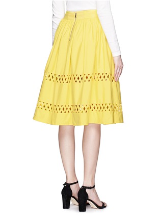 Back View - Click To Enlarge - ALICE & OLIVIA - 'Morina' lattice trim poplin flare skirt