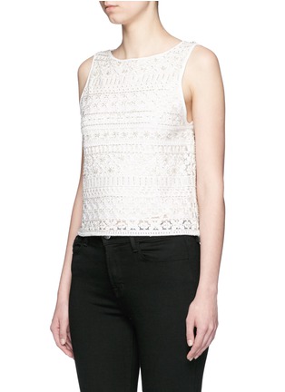 Front View - Click To Enlarge - ALICE & OLIVIA - 'Amal' beaded floral embroidery tank top