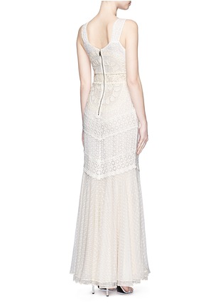 Back View - Click To Enlarge - ALICE & OLIVIA - 'Kimberley' embroidery tulle tank maxi dress