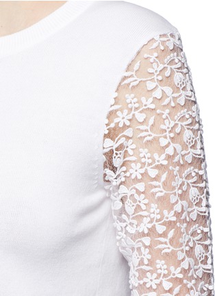 Detail View - Click To Enlarge - ALICE & OLIVIA - 'Iyanna' floral lace sleeve cardigan