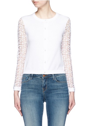 Main View - Click To Enlarge - ALICE & OLIVIA - 'Iyanna' floral lace sleeve cardigan
