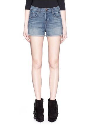 Detail View - Click To Enlarge - J BRAND - 'Gracie' high rise roll cuff denim shorts