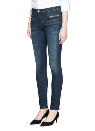 Front View - Click To Enlarge - J BRAND - 'Emma' zip pocket super skinny denim pants