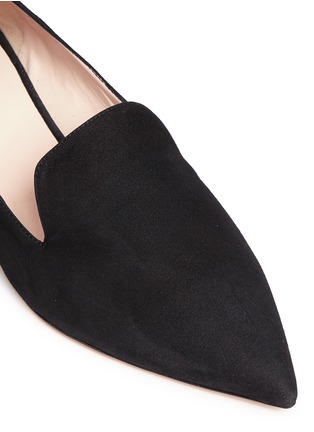 Detail View - Click To Enlarge - NICHOLAS KIRKWOOD - 'Casati' faux pearl heel suede skimmer loafers