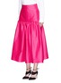 Front View - Click To Enlarge - ISA ARFEN - Drop waist cotton-silk midi skirt