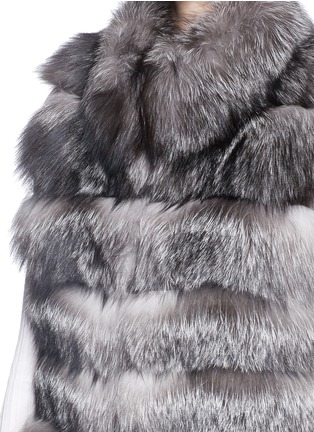 Detail View - Click To Enlarge - HOCKLEY - 'Raven' stand collar suede trim fox fur gilet