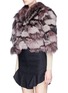 Front View - Click To Enlarge - HOCKLEY - 'Joan' patchwork fox fur cropped jacket