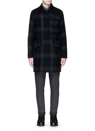 Main View - Click To Enlarge - WHITE MOUNTAINEERING - Glen plaid wool blend coat