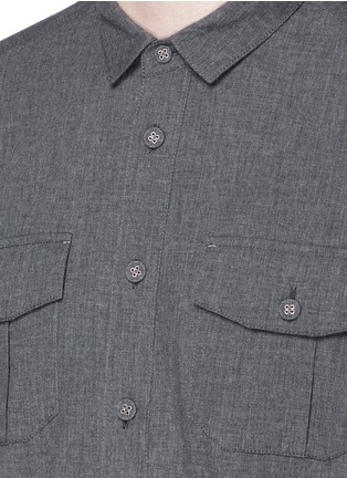 Detail View - Click To Enlarge - WHITE MOUNTAINEERING - Pleat front long cotton chambray shirt