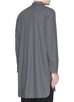 Back View - Click To Enlarge - WHITE MOUNTAINEERING - Pleat front long cotton chambray shirt