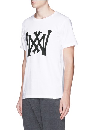 Front View - Click To Enlarge - WHITE MOUNTAINEERING - Logo print cotton jersey T-shirt