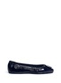 Main View - Click To Enlarge - TORY BURCH - 'Travel' logo crinkled patent leather ballet flats