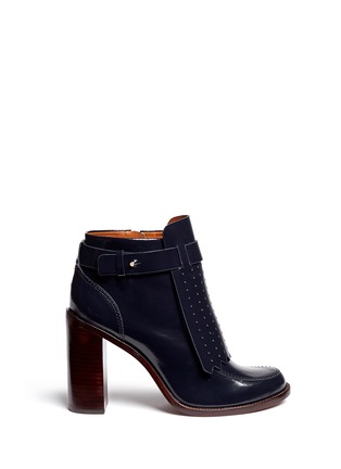 Main View - Click To Enlarge - TORY BURCH - 'Hyde' kiltie flap leather boots
