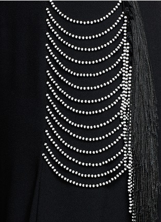 Detail View - Click To Enlarge - THAKOON - Drape fringe bead side crepe skirt