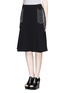 Front View - Click To Enlarge - THAKOON - Drape fringe bead side crepe skirt
