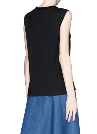 Back View - Click To Enlarge - THAKOON - Beaded collar sleeveless jersey top