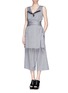 Front View - Click To Enlarge - THAKOON - Diamond lapel wool-silk tunic dress