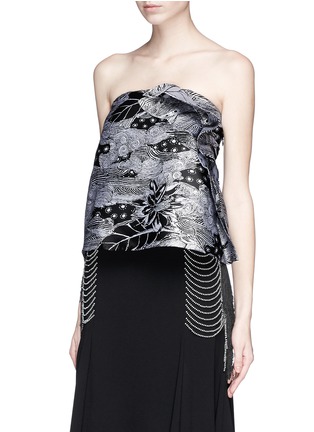 Front View - Click To Enlarge - THAKOON - Abstract print silk jacquard top