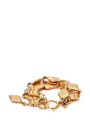 Figure View - Click To Enlarge - VINTAGE CHANEL - Quilting effect rhombus link multi chain bracelet