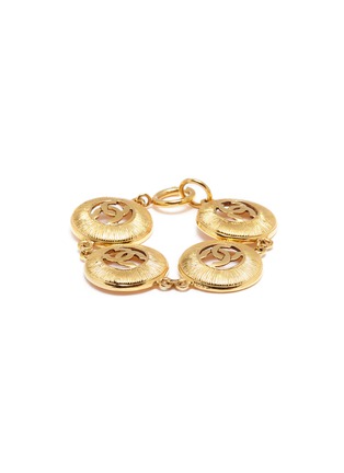 Main View - Click To Enlarge - VINTAGE CHANEL - Cutout logo coin link bracelet