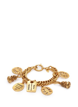 Main View - Click To Enlarge - VINTAGE CHANEL - Mixed logo coin charm chain bracelet
