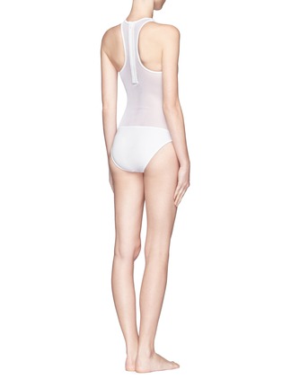 Front View - Click To Enlarge - T BY ALEXANDER WANG - Mesh combo racer back one-piece swimsuit